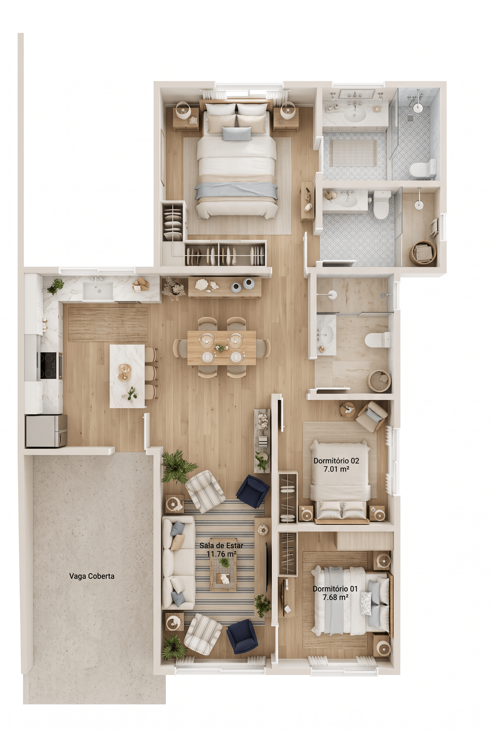 Design interior în stil Coastal / Hamptons — Living de GenRoom AI