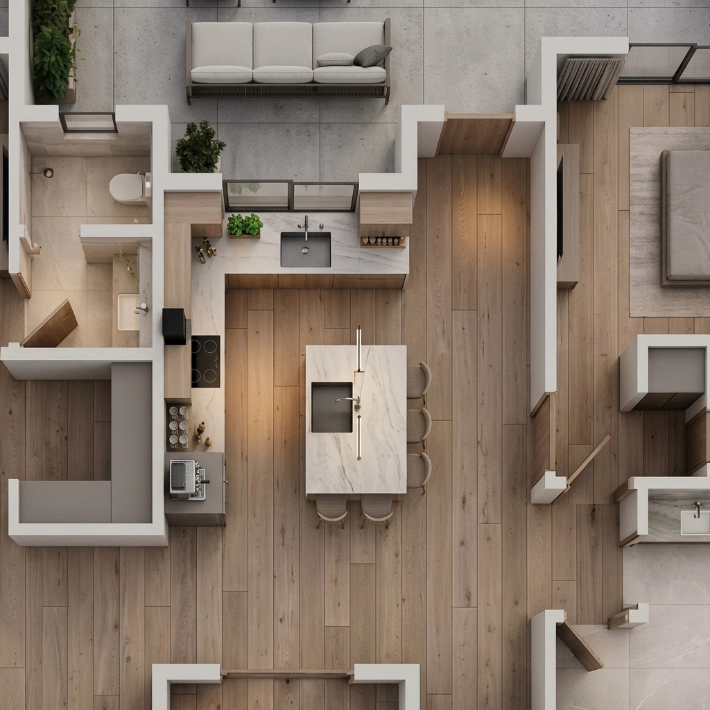Interior design in Contemporary style — Living Room by GenRoom AI