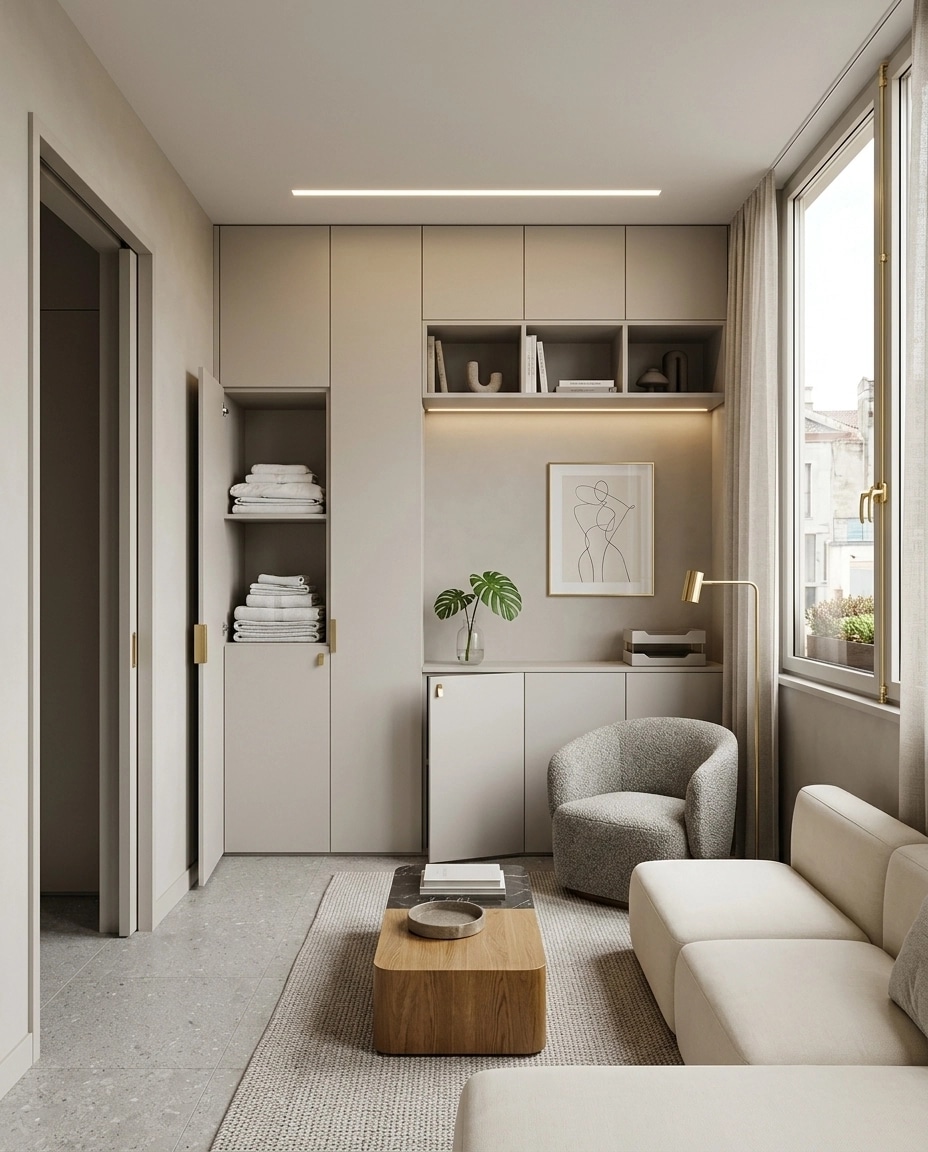 Minimalism Living Room design — interior photo by GenRoom AI