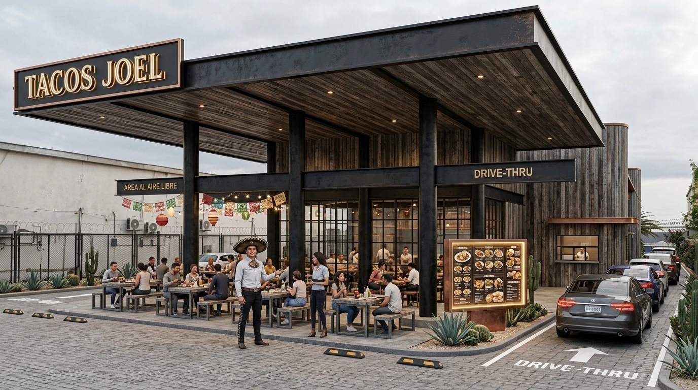 Facade design in Barnhouse Facade style — photo by GenRoom AI
