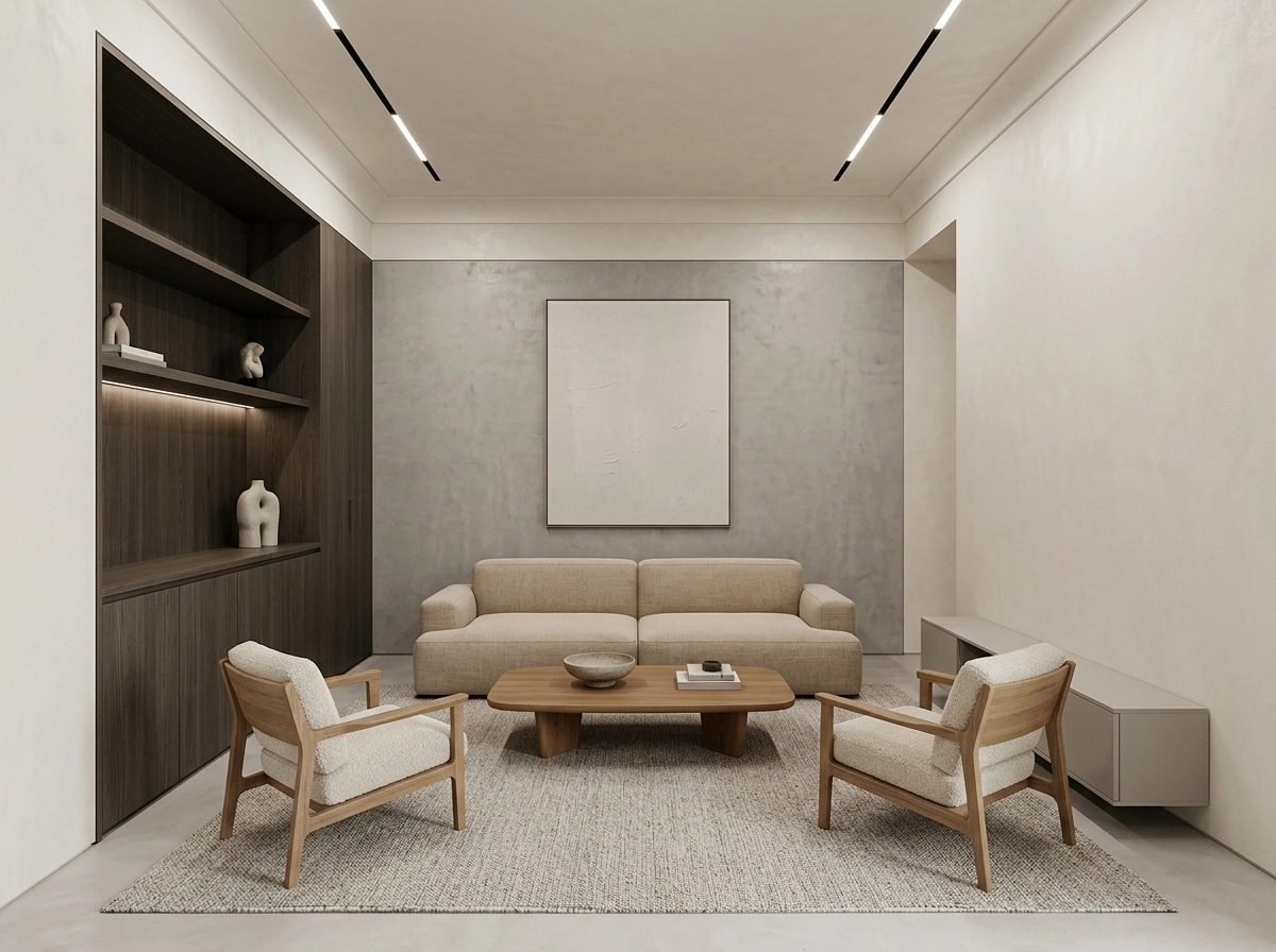 Interior design in Minimalism style — Living Room by GenRoom AI