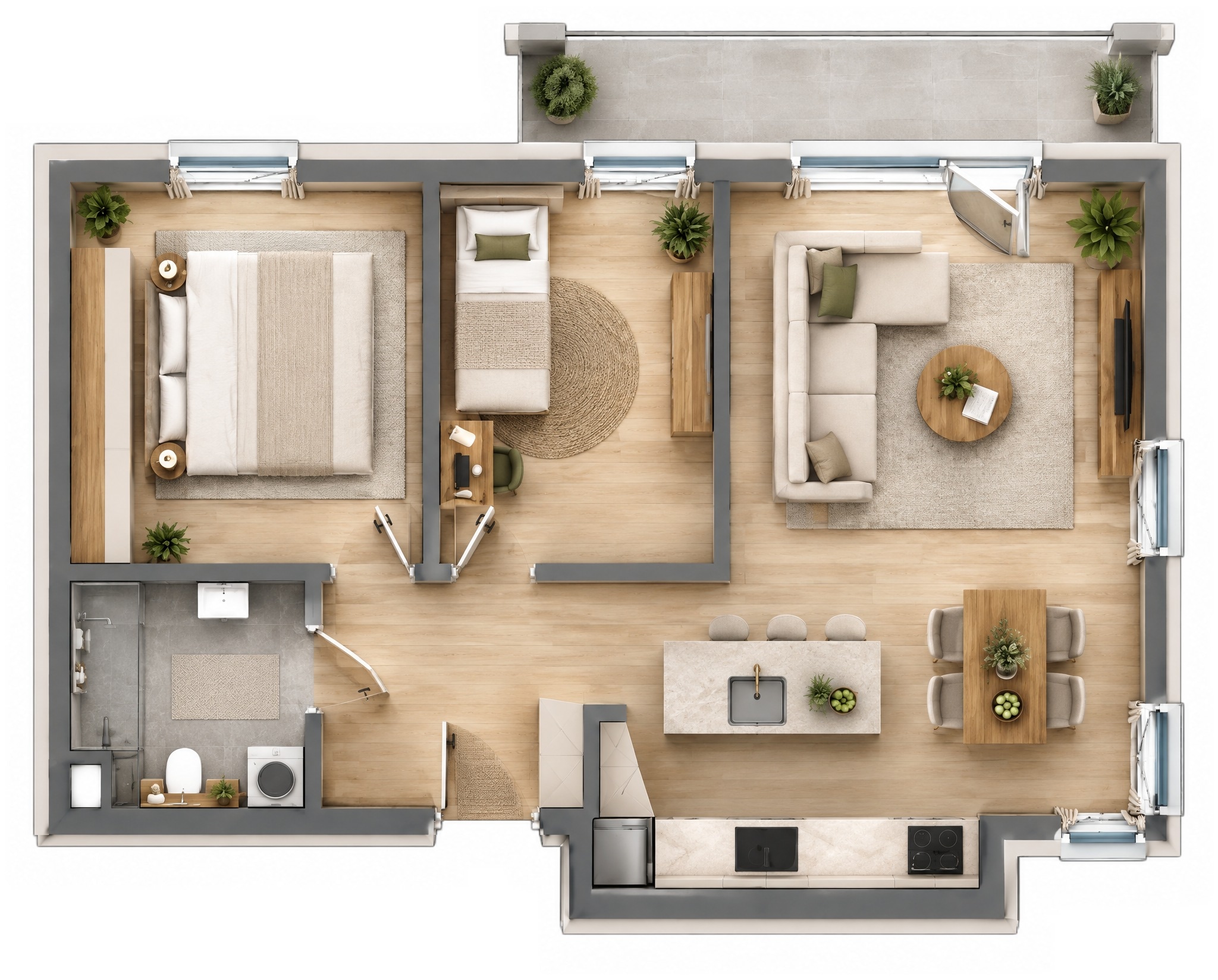 Contemporary Living Room design — interior photo by GenRoom AI