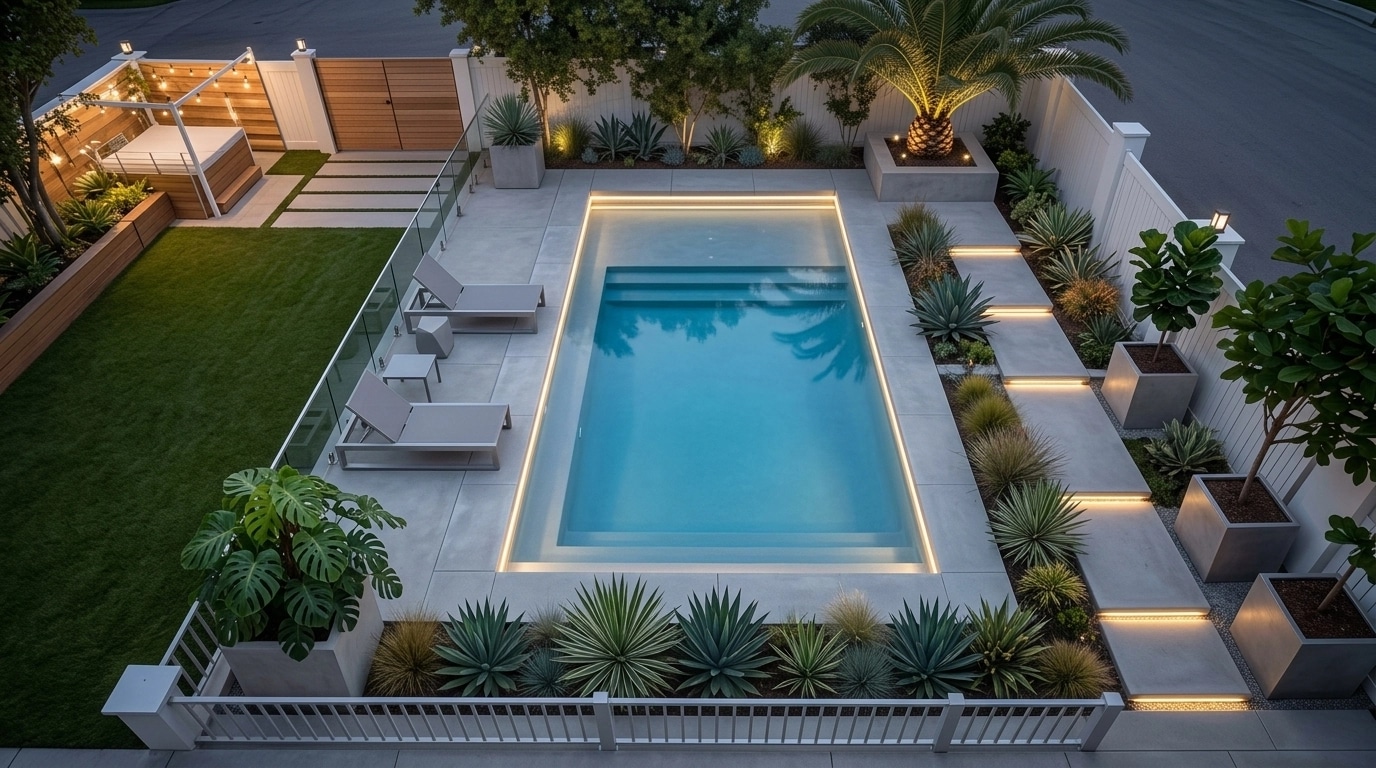 Yard design in minimalism style — photo by GenRoom AI
