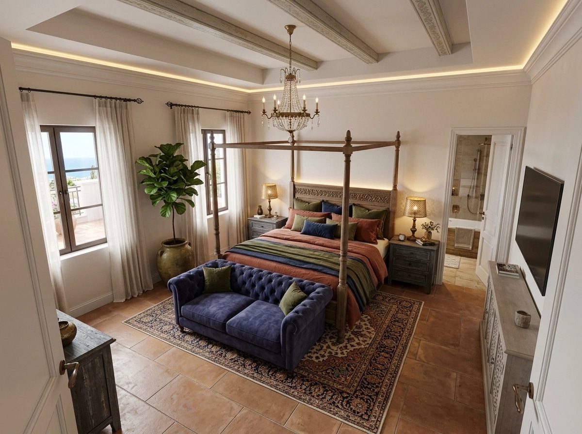 Design de interiores em estilo Mediterranean — Quarto por GenRoom AI