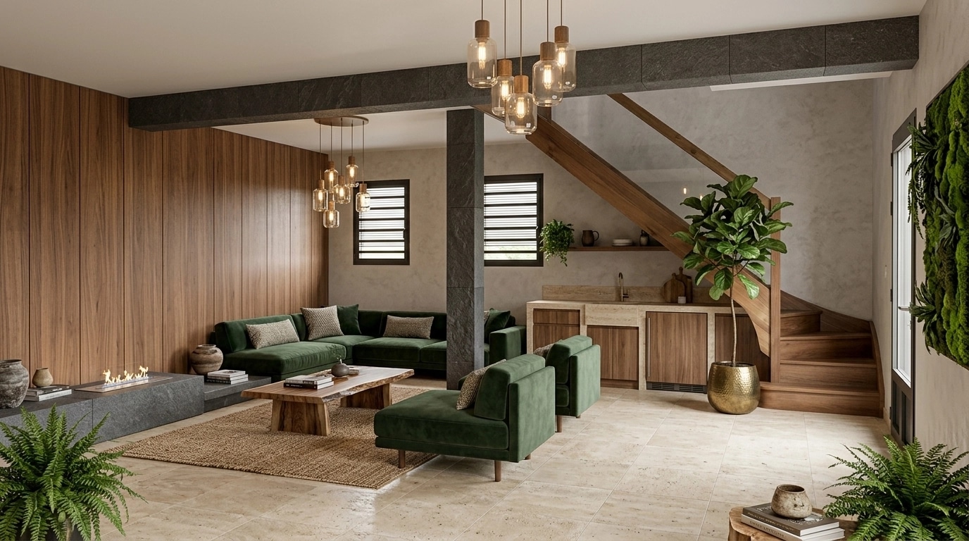 Interior design in Biophilic style — Living Room by GenRoom AI
