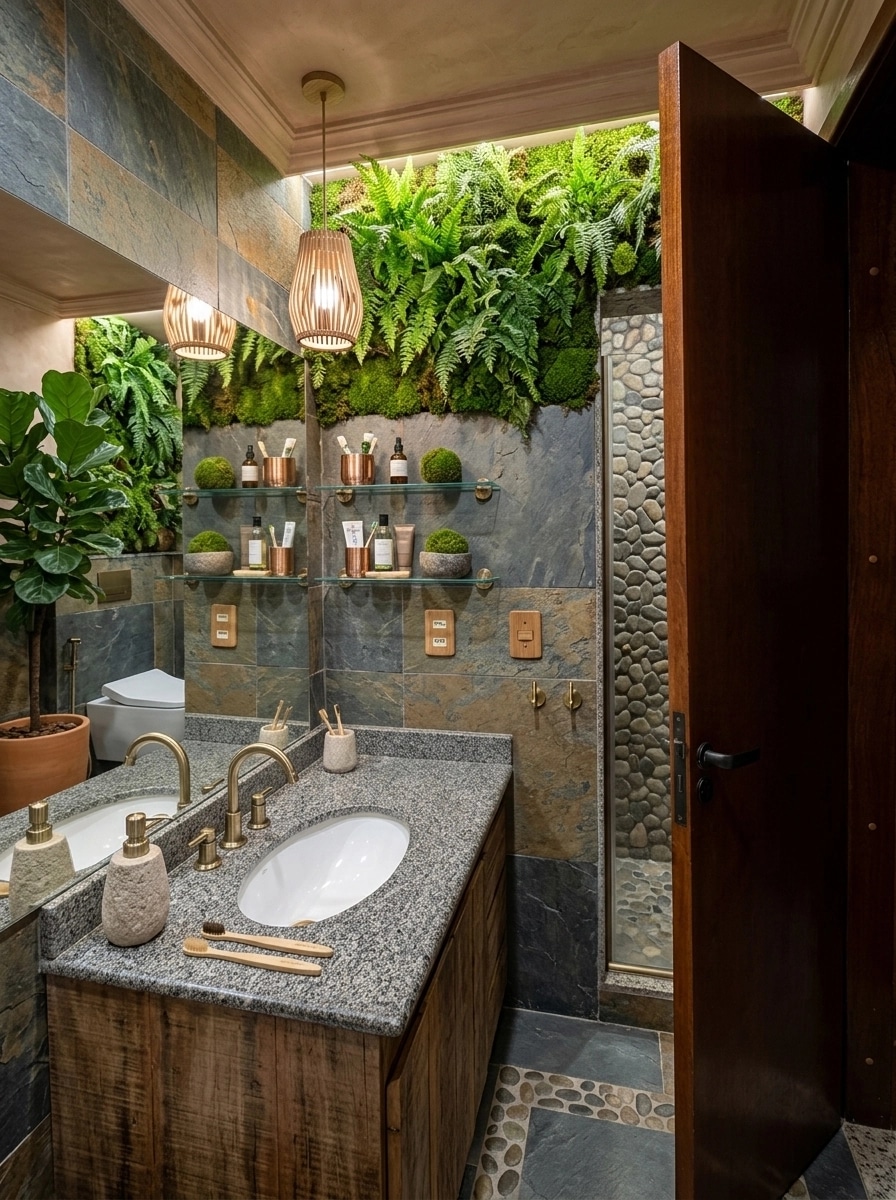 Biophilic Bathroom design — interior photo by GenRoom AI