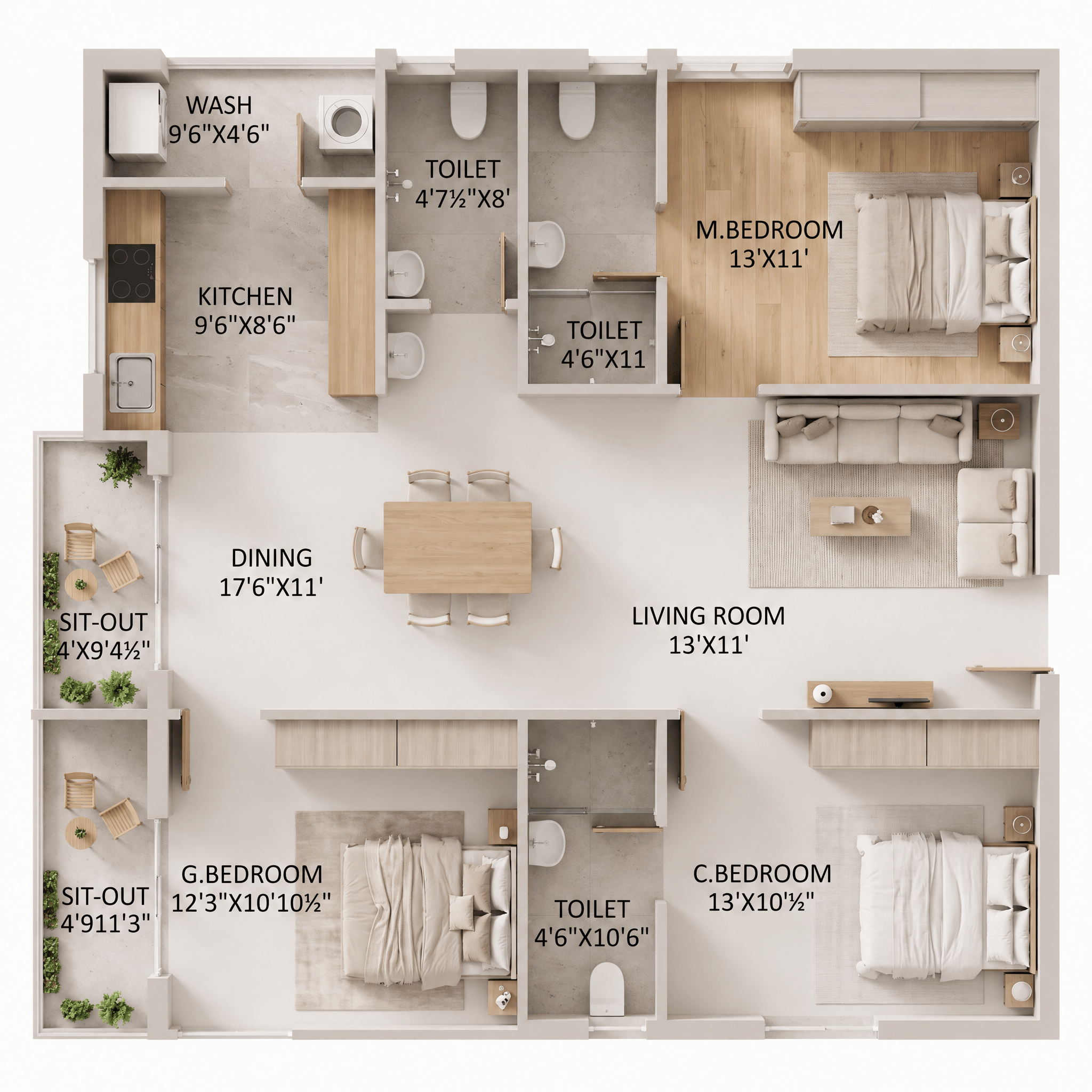 Interior design in Minimalism style — Living Room by GenRoom AI