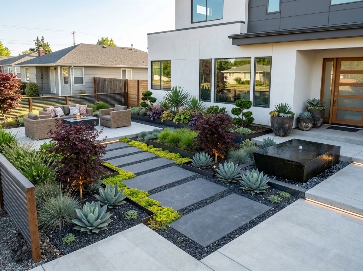 Landscape design in Contemporary Yard style — Yard by GenRoom AI