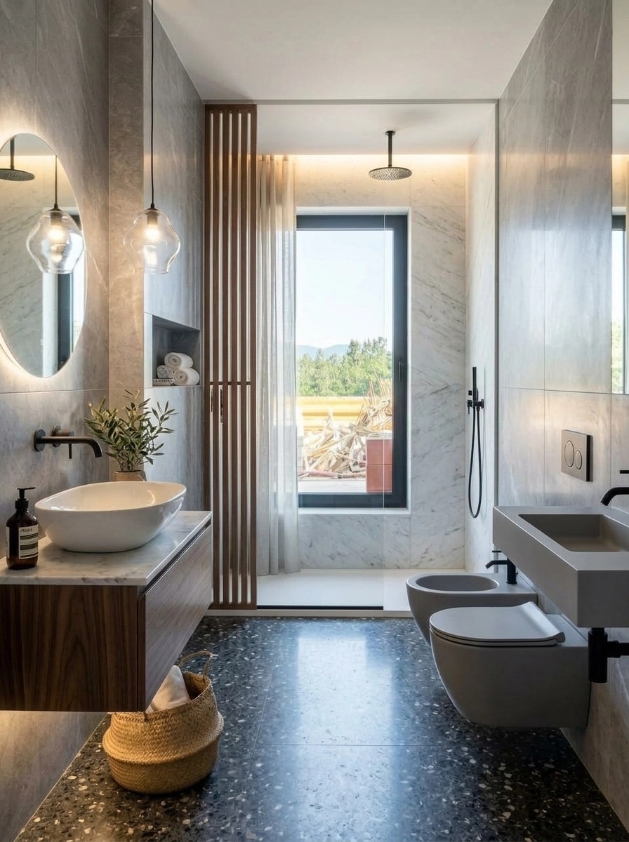 Portuguese Modern الحمام design — interior photo by GenRoom AI