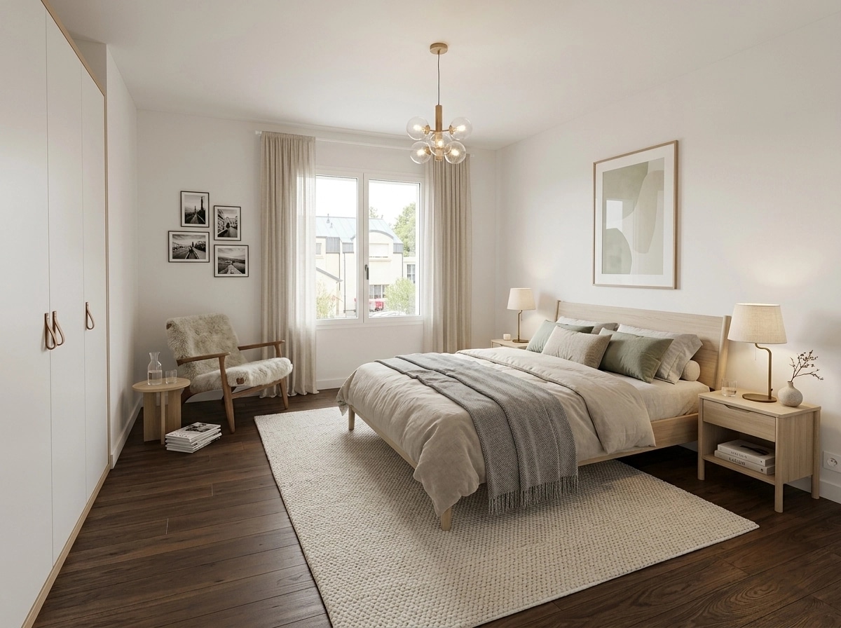 Scandinavian Bedroom design — interior photo by GenRoom AI