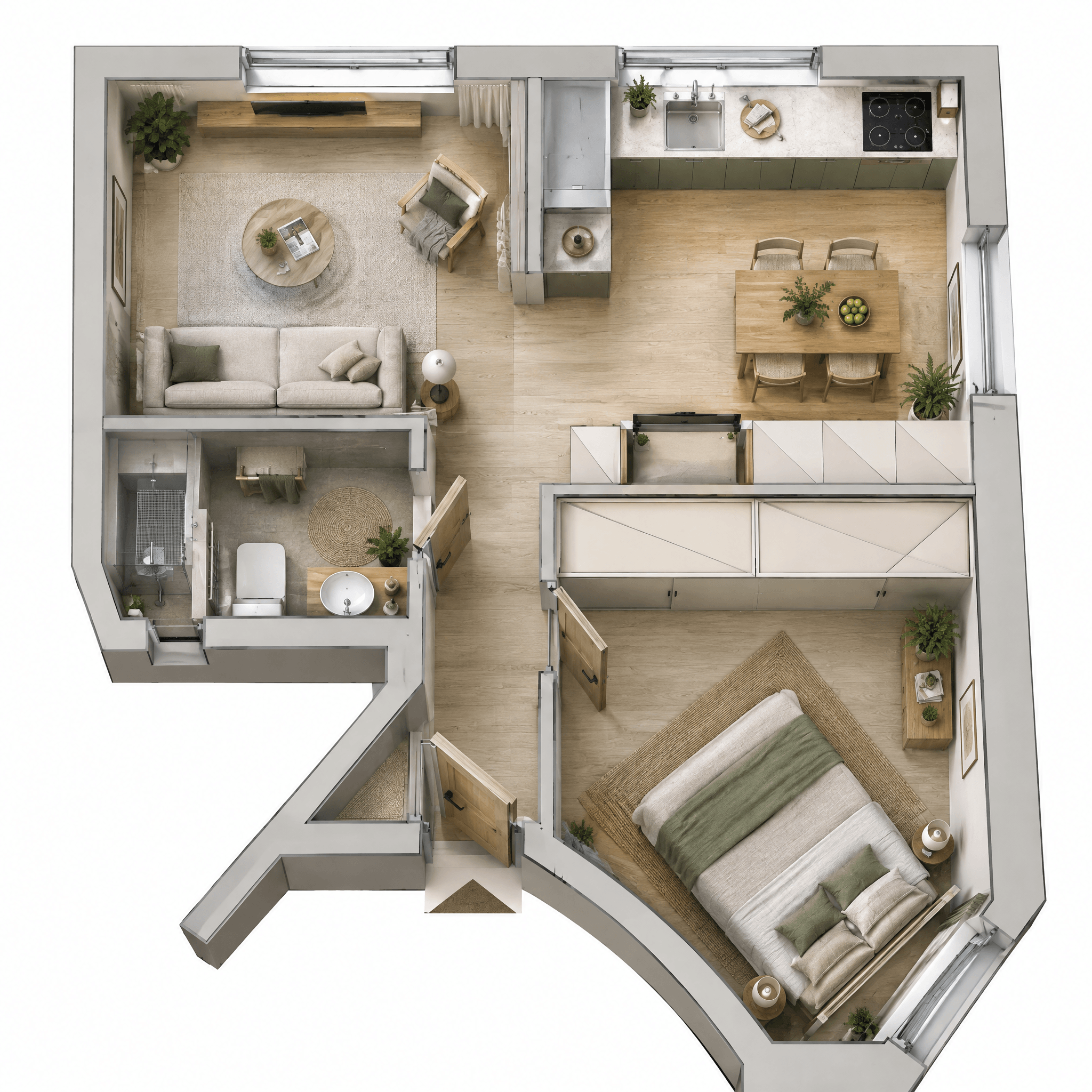 Interior design in Scandinavian style — Living Room by GenRoom AI