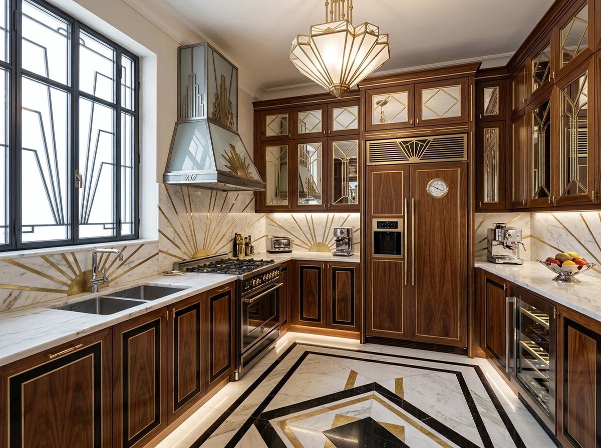 Art Deco Kitchen design — interior photo by GenRoom AI