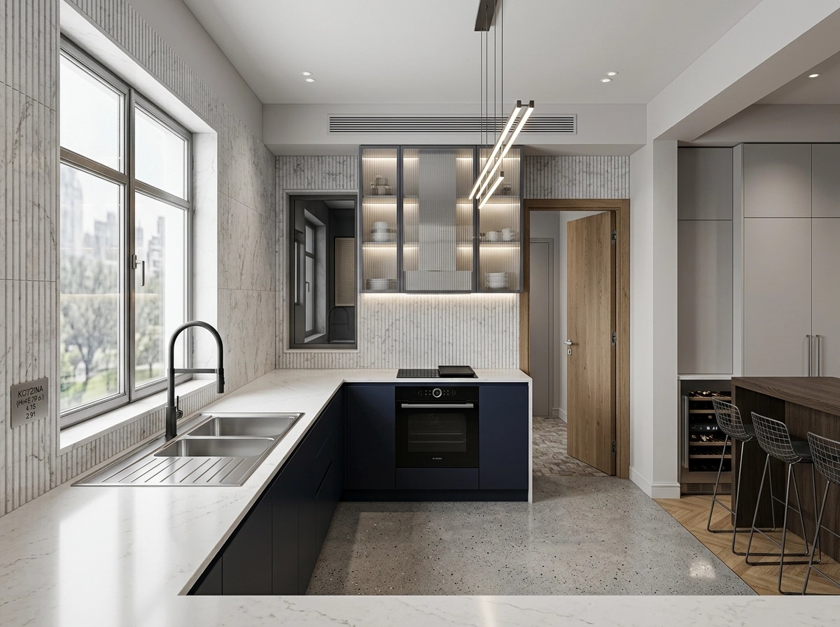 Interior design in Contemporary style — Kitchen by GenRoom AI
