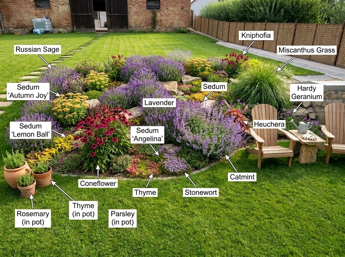 Landscape design in Eco Natural Garden style — Yard by GenRoom AI