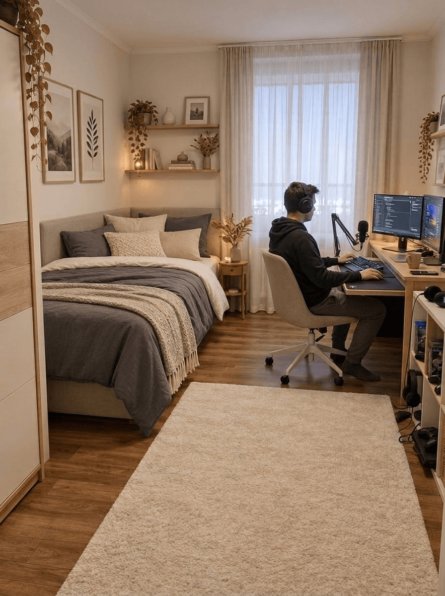 İç mekân tasarımı Scandinavian stili — Yatak Odası GenRoom AI