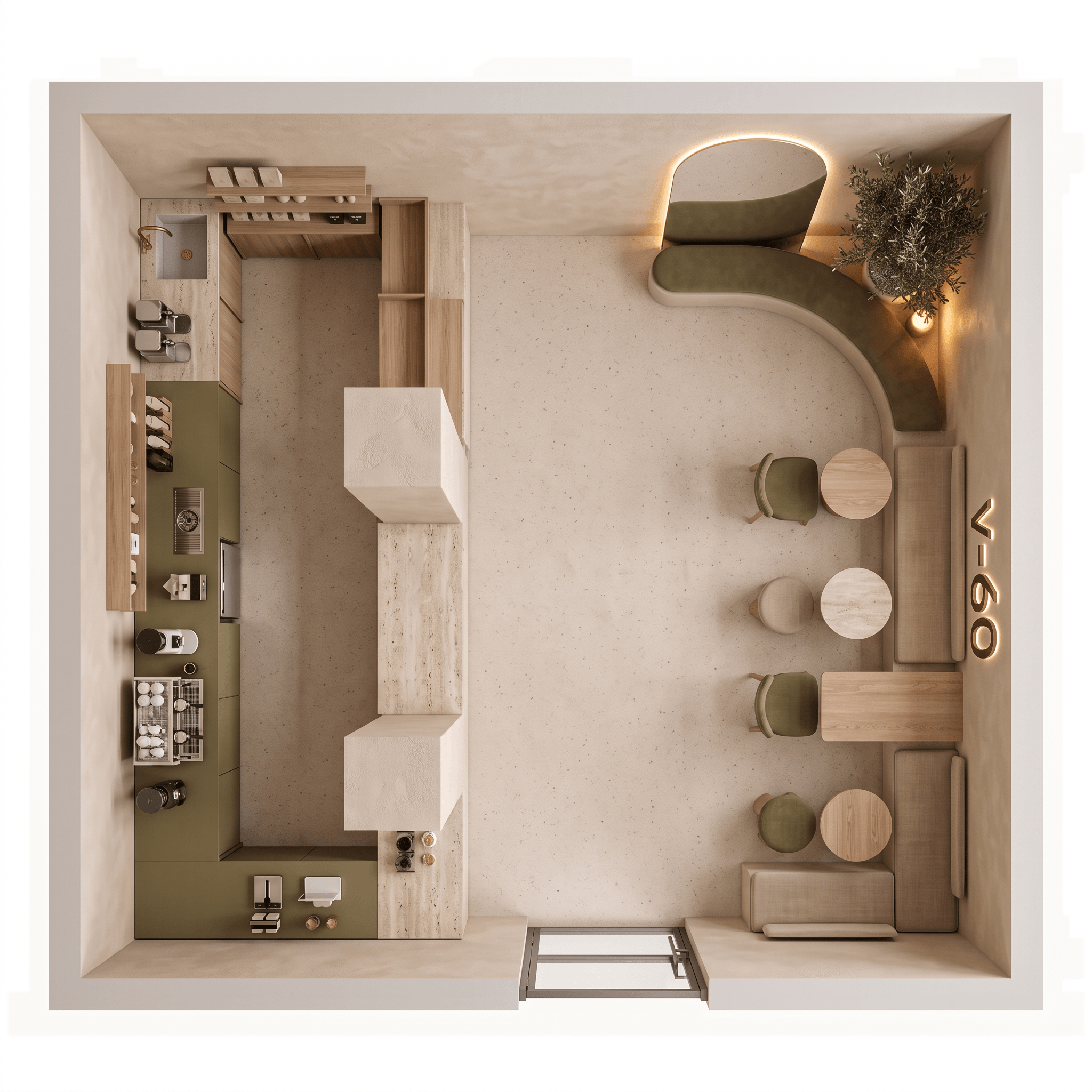 Interior design in Minimalism style — Living Room by GenRoom AI