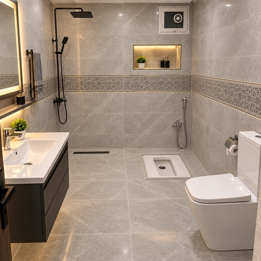 Interior design in Islamic Geometric style — Bathroom by GenRoom AI