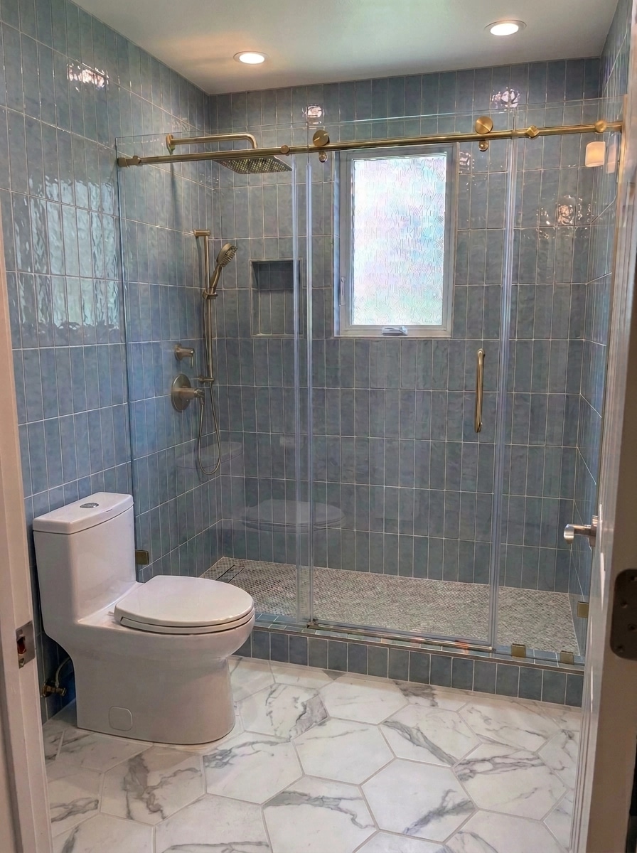 Modern Farmhouse Bathroom design — interior photo by GenRoom AI
