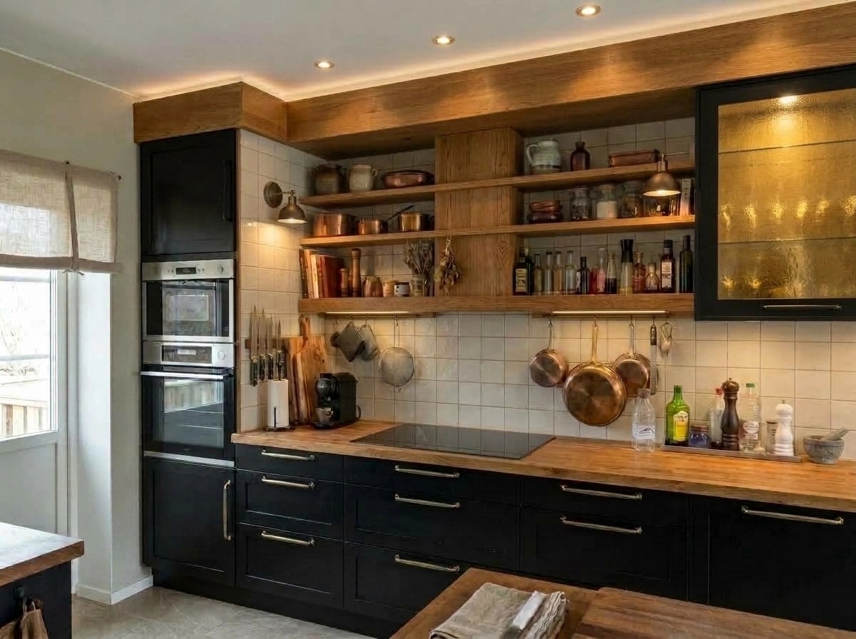 Kitchen interior in Rustic style — photo by GenRoom AI