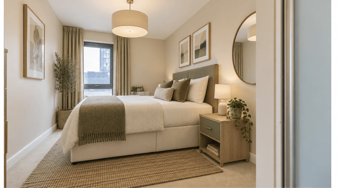 Diseño de interiores en estilo Contemporary — Dormitorio por GenRoom AI