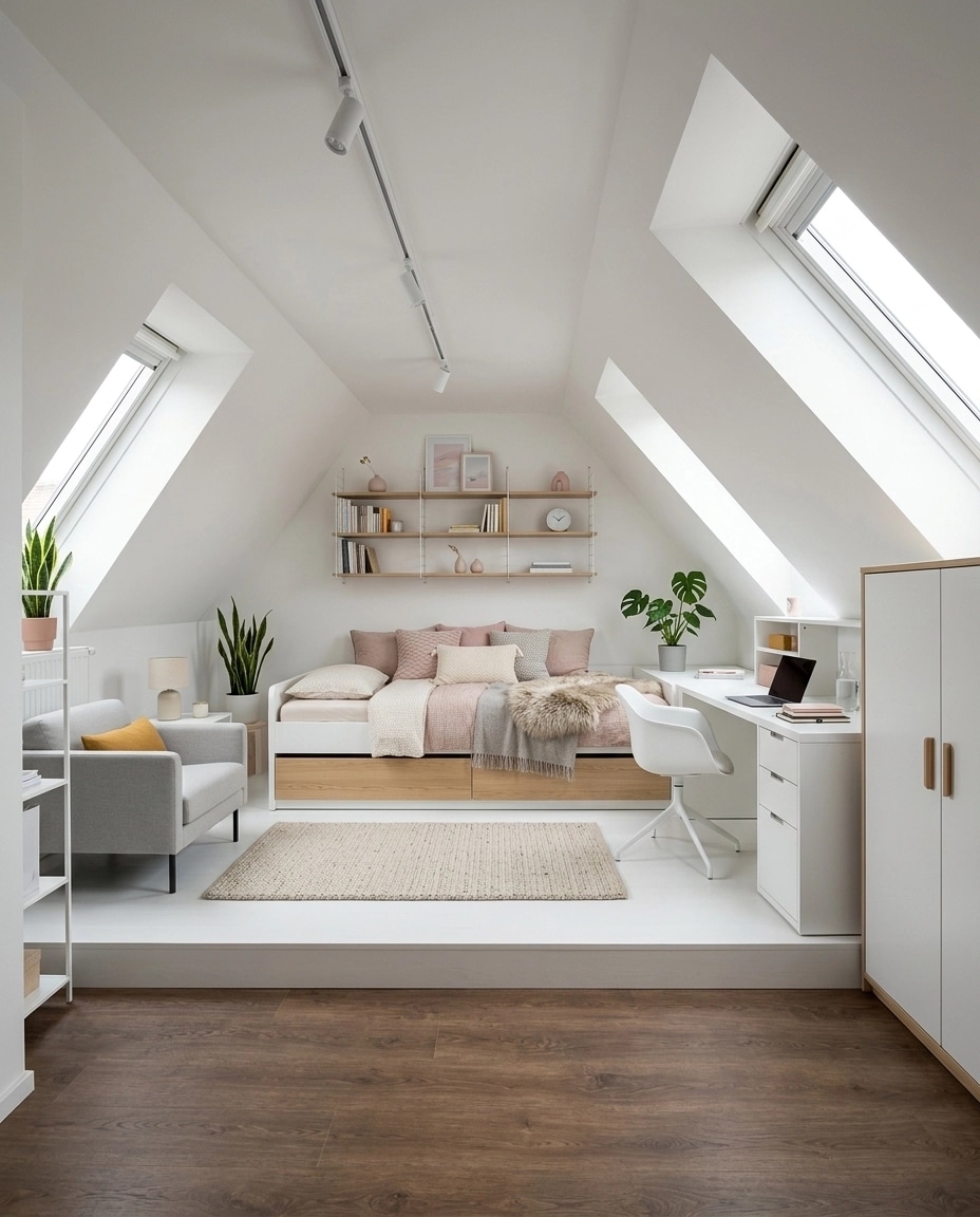 Interior design in Scandinavian style — attic by GenRoom AI