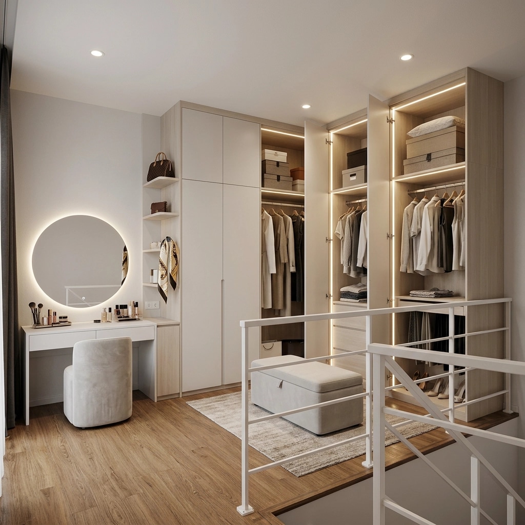Interior design in Minimalism style — wardrobe by GenRoom AI