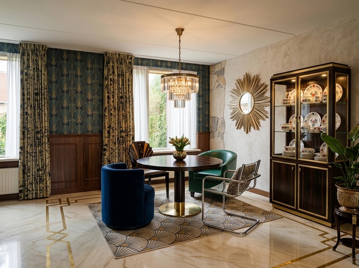 Interior design in Art Deco style — dining_room by GenRoom AI