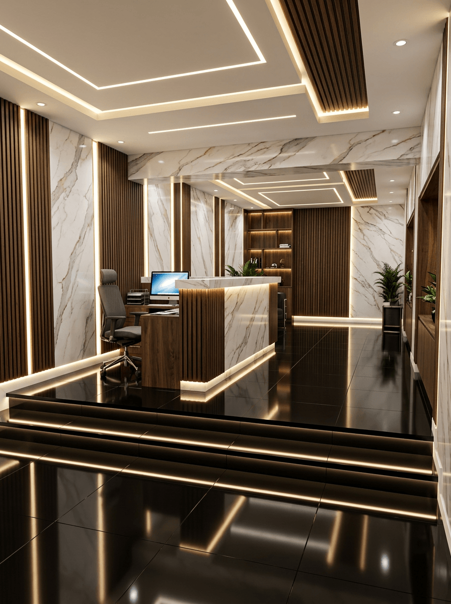 التصميم الداخلي بنمط Minimalism — المكتب من GenRoom AI