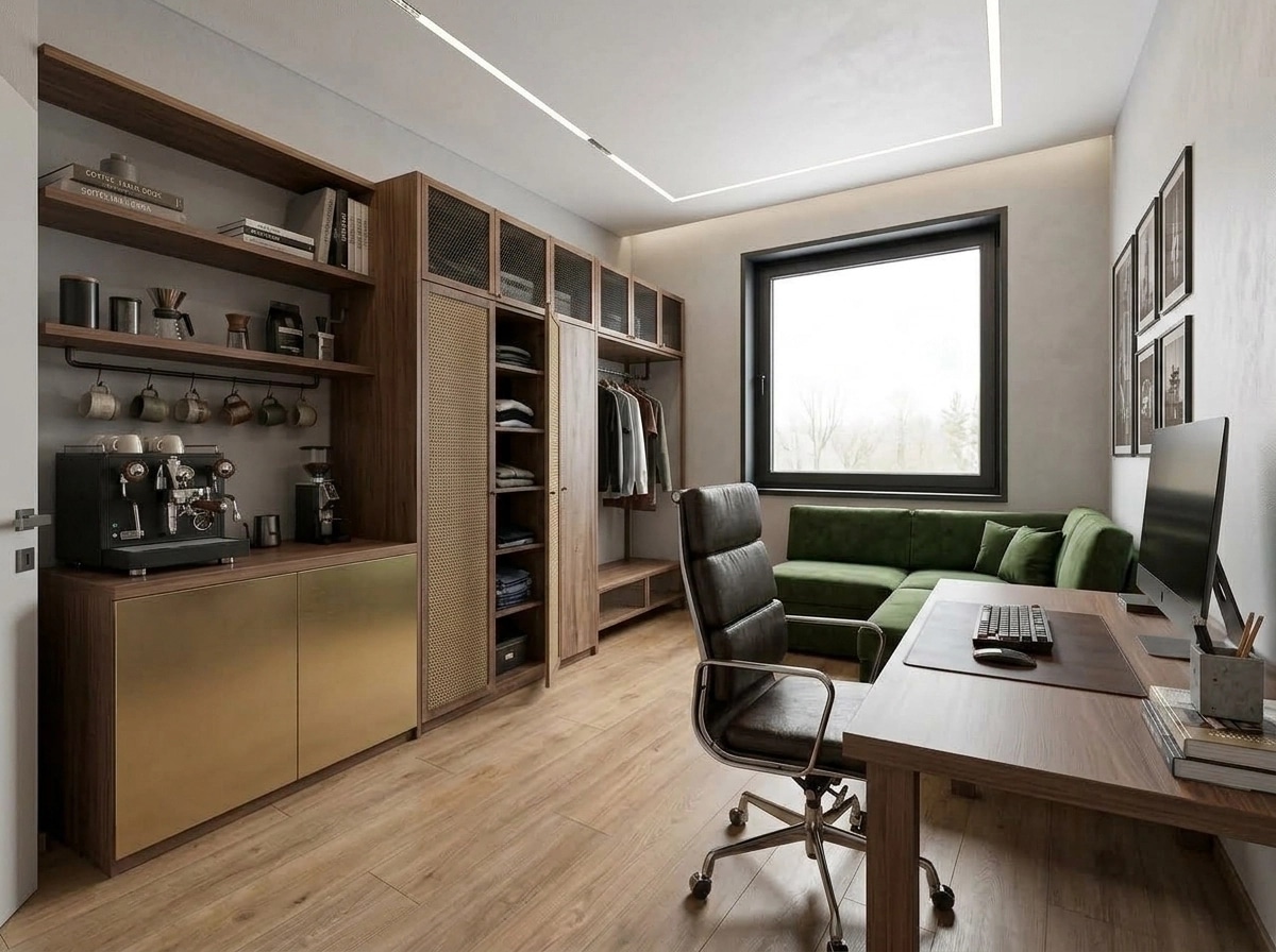 Interior design in Loft / Industrial style — home_office by GenRoom AI