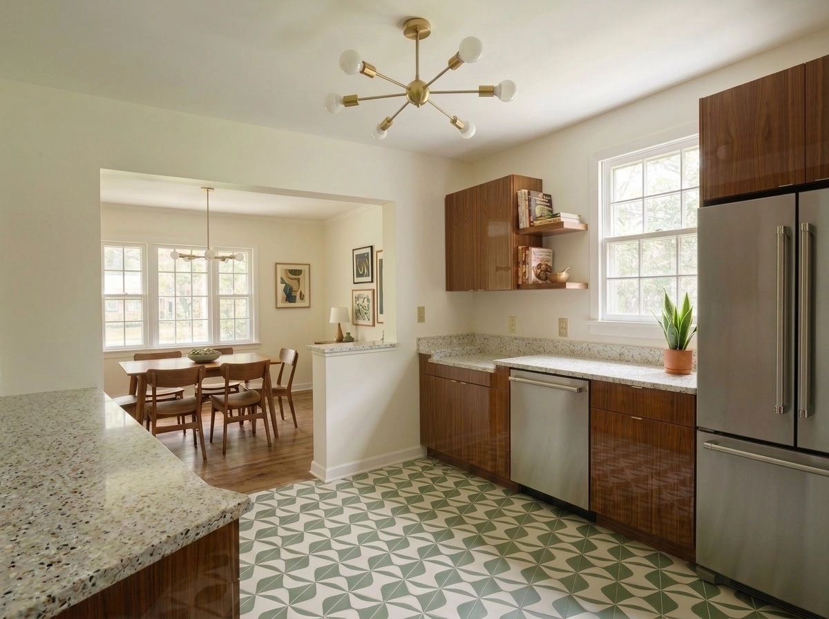 Mid-Century Modern Kitchen design — interior photo by GenRoom AI