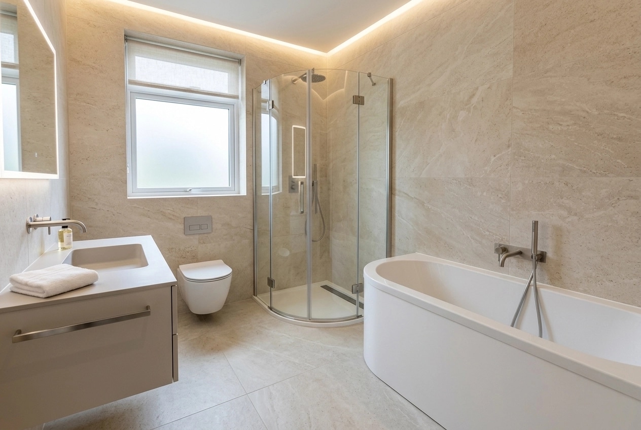 Minimalism Bathroom design — interior photo by GenRoom AI