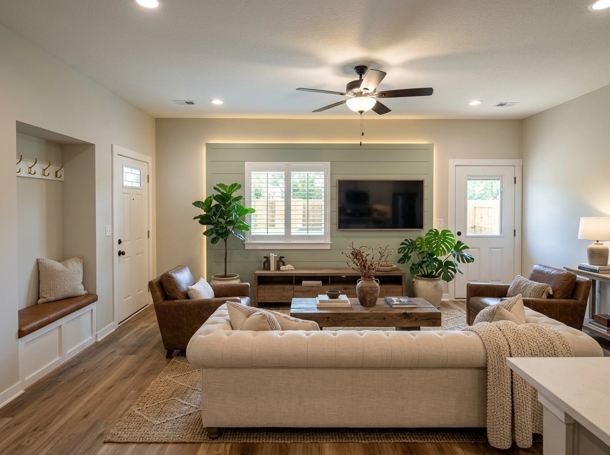 Interior design in Modern Farmhouse style — Living Room by GenRoom AI