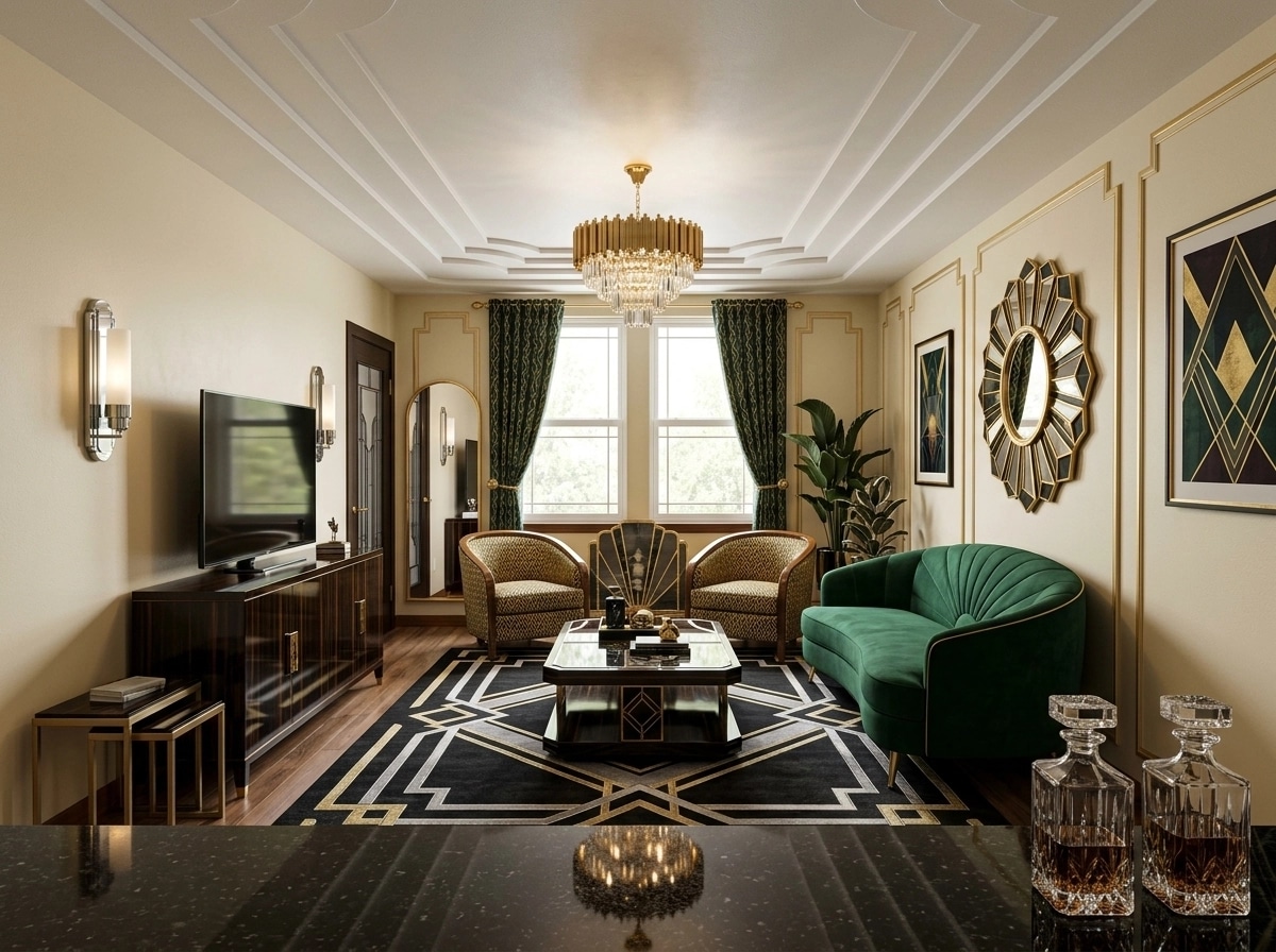Art Deco Living Room design — interior photo by GenRoom AI