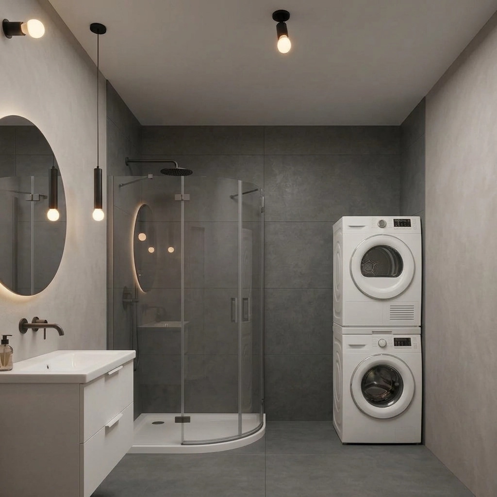 Bathroom interior in Minimalism style — photo by GenRoom AI