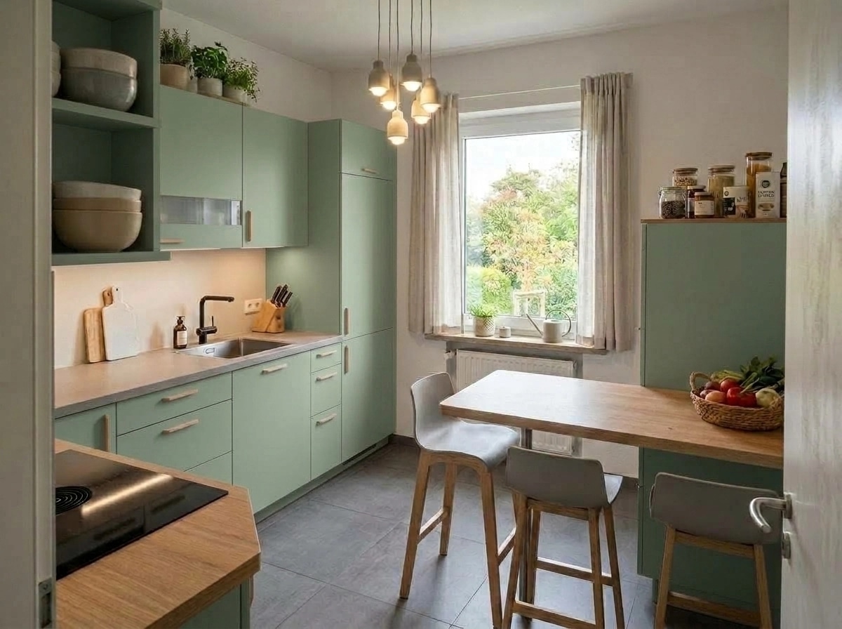 Kitchen interior in Scandinavian style — photo by GenRoom AI