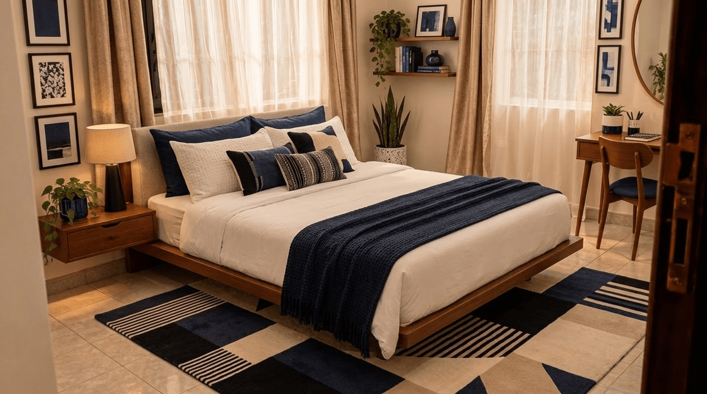 Mid-Century Modern Quarto design — interior photo by GenRoom AI