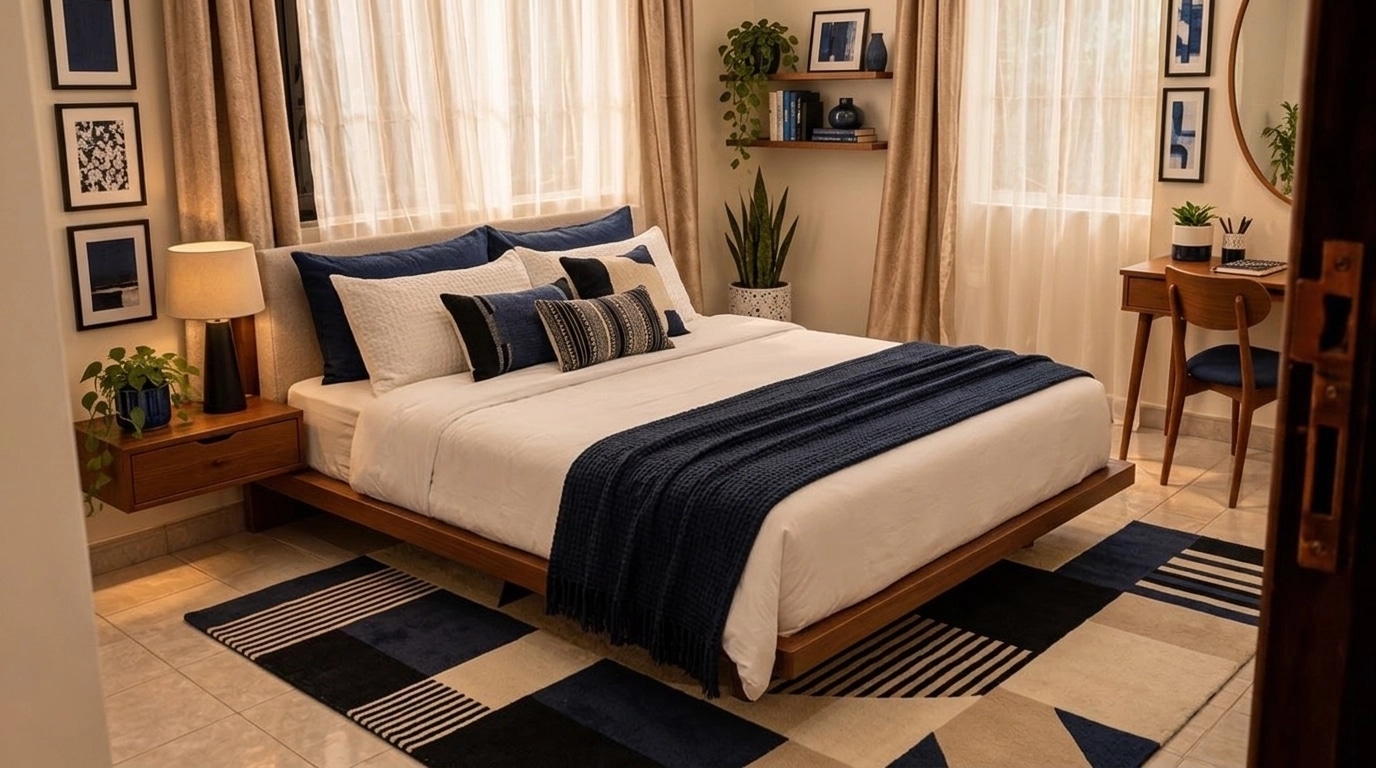 Interior design in Mid-Century Modern style — Bedroom by GenRoom AI