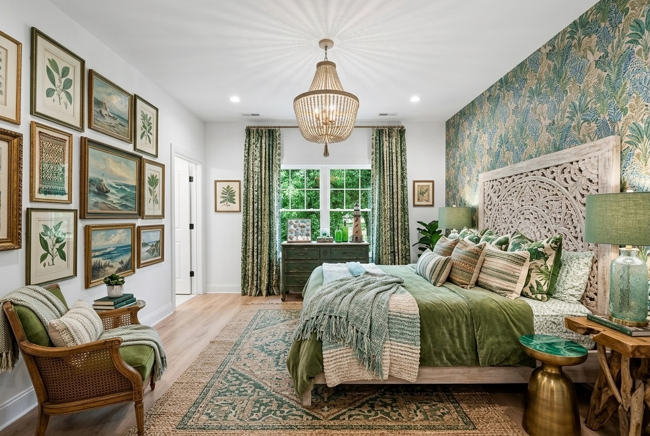 Maximalist Bedroom design — interior photo by GenRoom AI