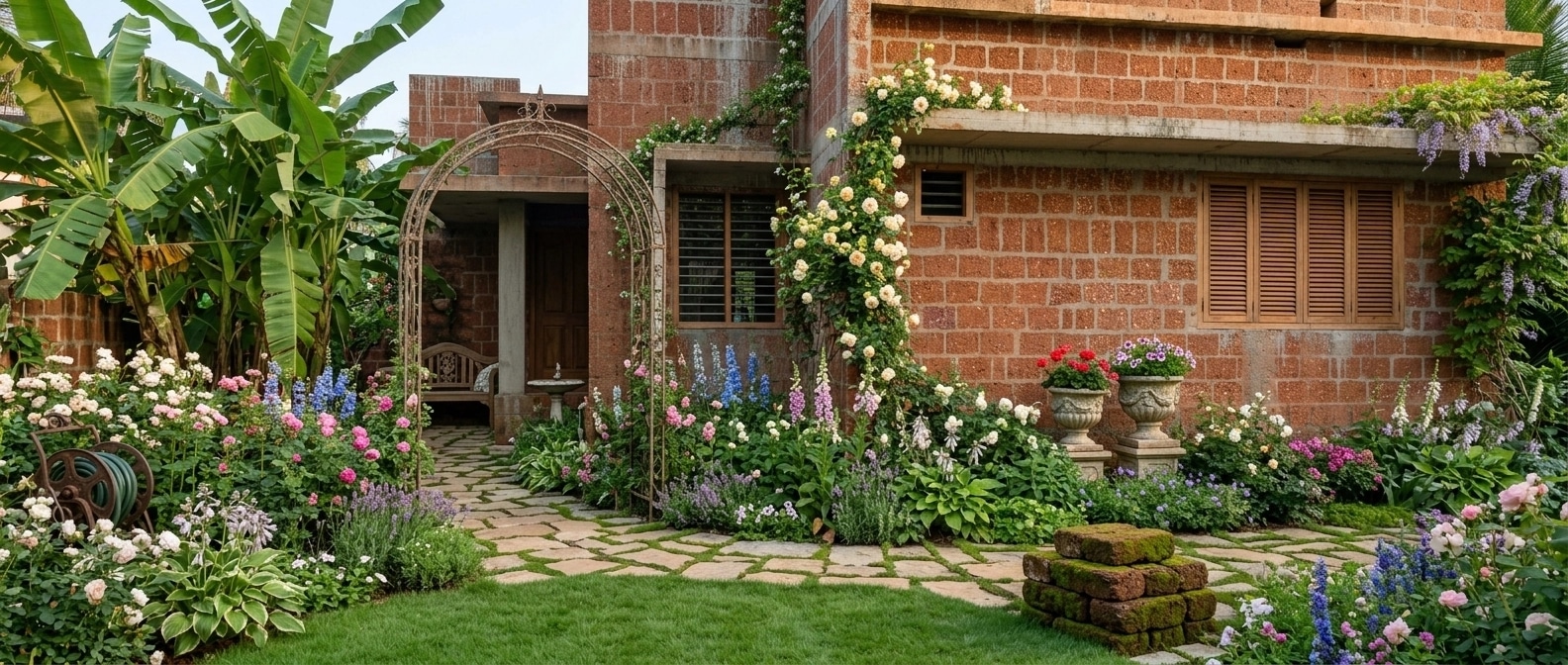 Landscape design in English Cottage Garden style — Yard by GenRoom AI