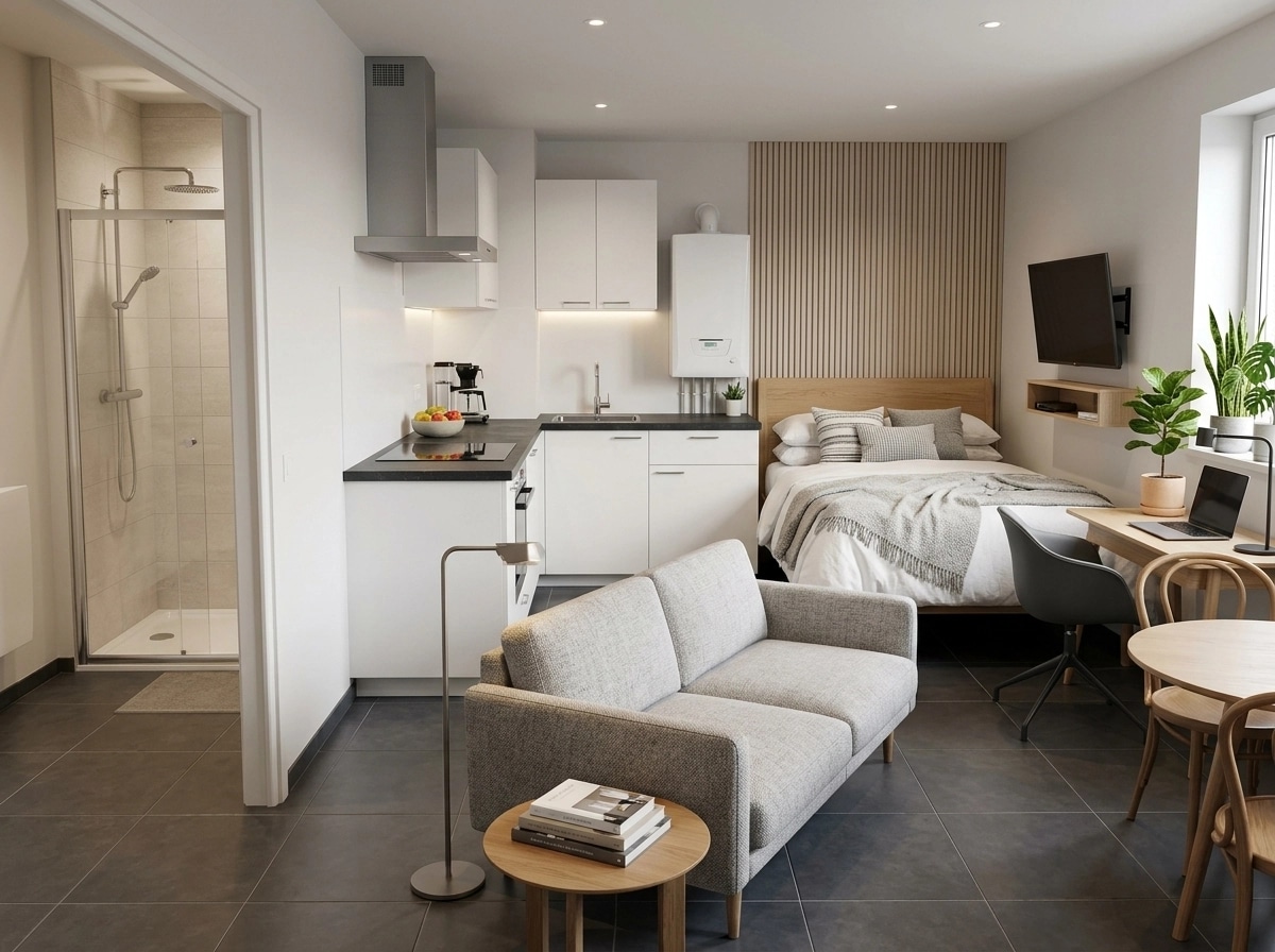 Interior design in Scandinavian style — studio by GenRoom AI
