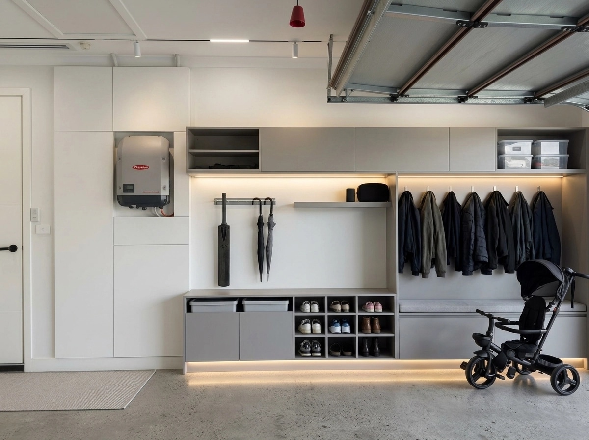 Interior design in Minimalism style — garage by GenRoom AI