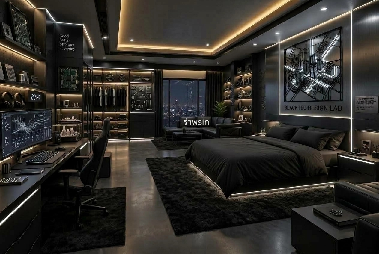 Interior design in Blacktec style — Bedroom by GenRoom AI