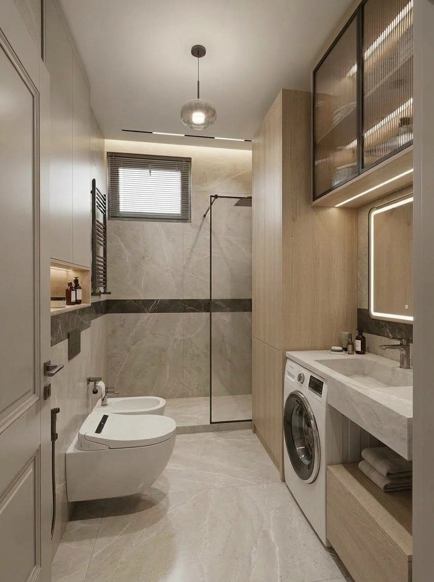 Bathroom interior in Contemporary style — photo by GenRoom AI