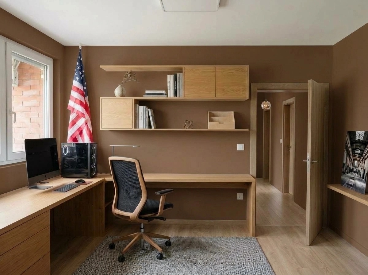 Interior design in Loft / Industrial style — home_office by GenRoom AI