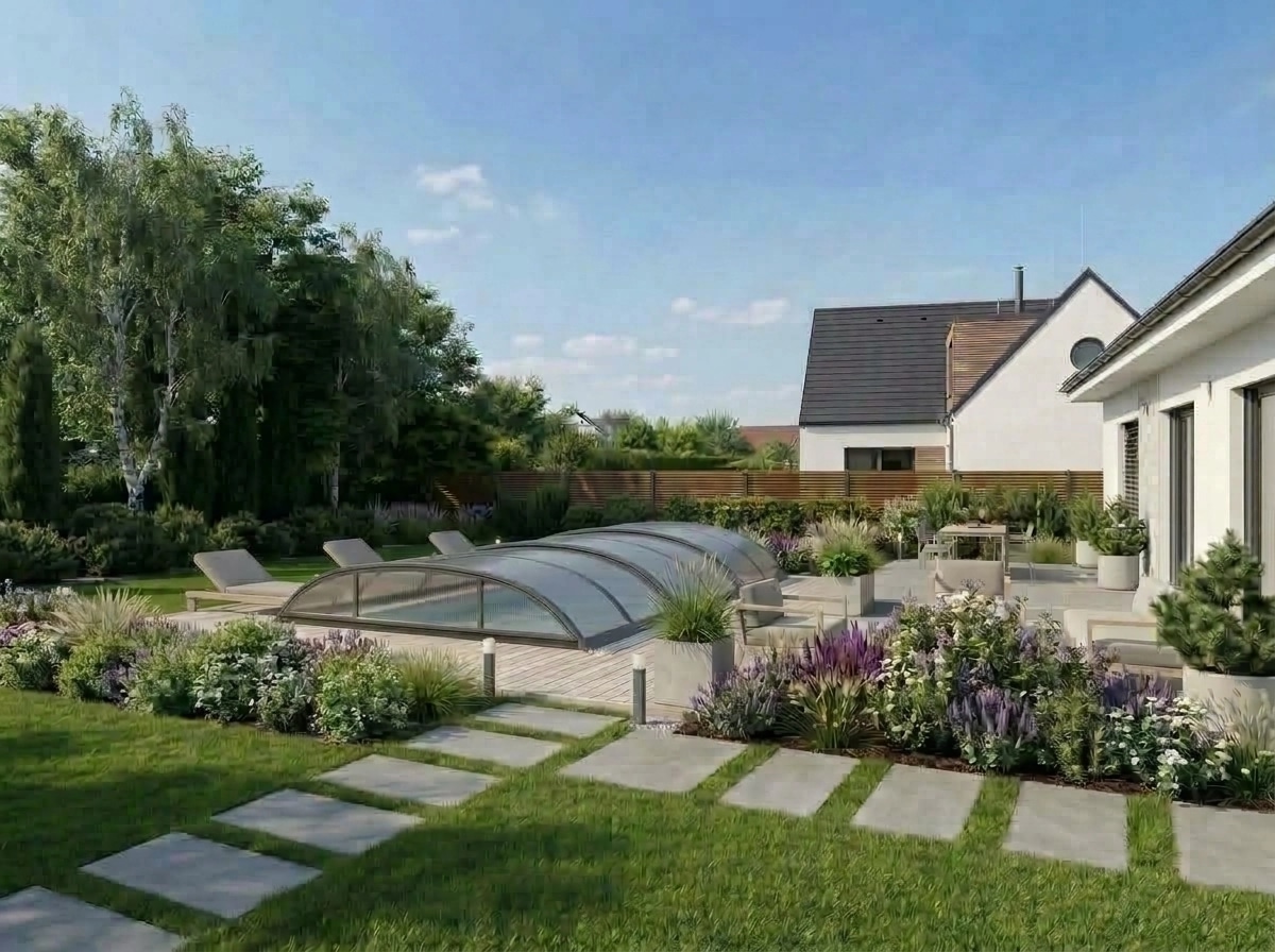 Landscape design in Scandinavian Garden style — Yard by GenRoom AI