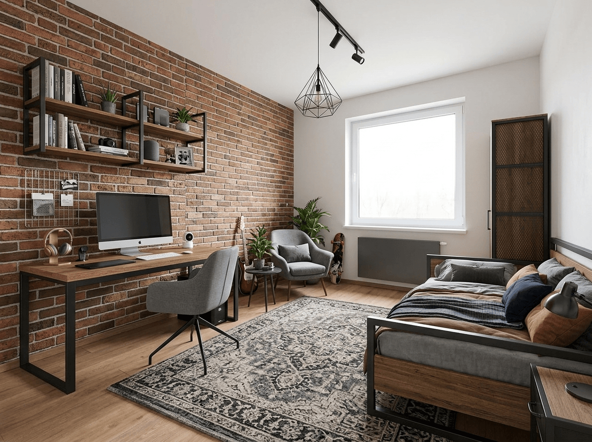 Interior design in Loft / Industrial style — Kids Room by GenRoom AI