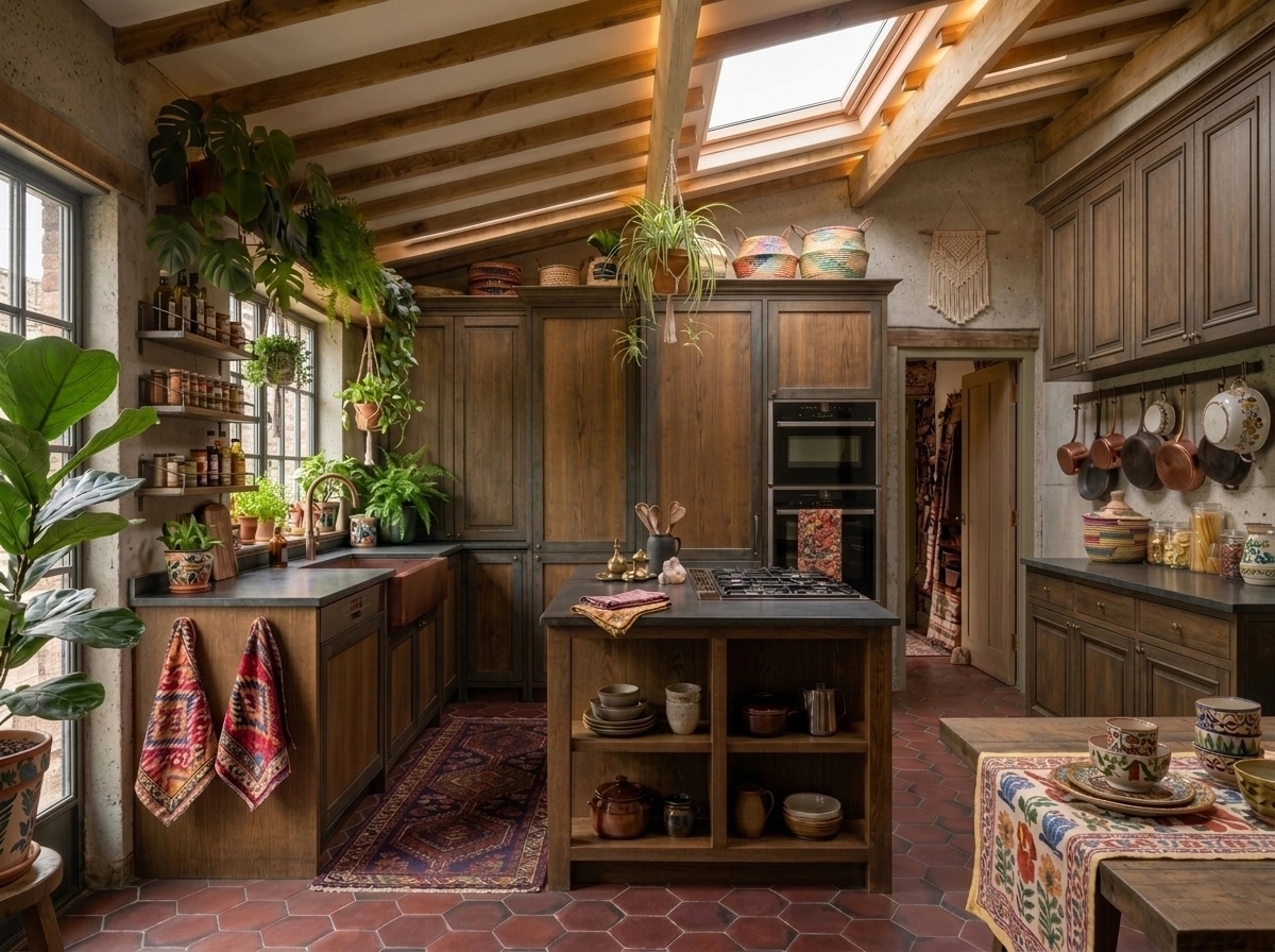 Kitchen interior in Biophilic style — photo by GenRoom AI