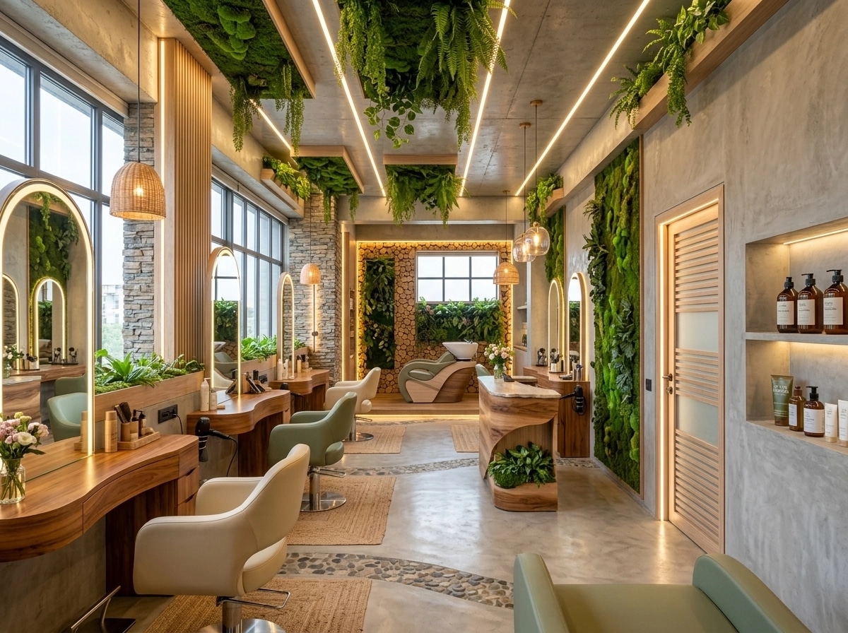 Interior design in Biophilic style — beauty_salon by GenRoom AI