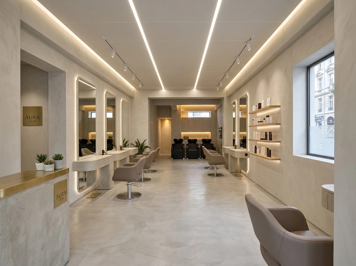 Interior design in Minimalism style — beauty_salon by GenRoom AI