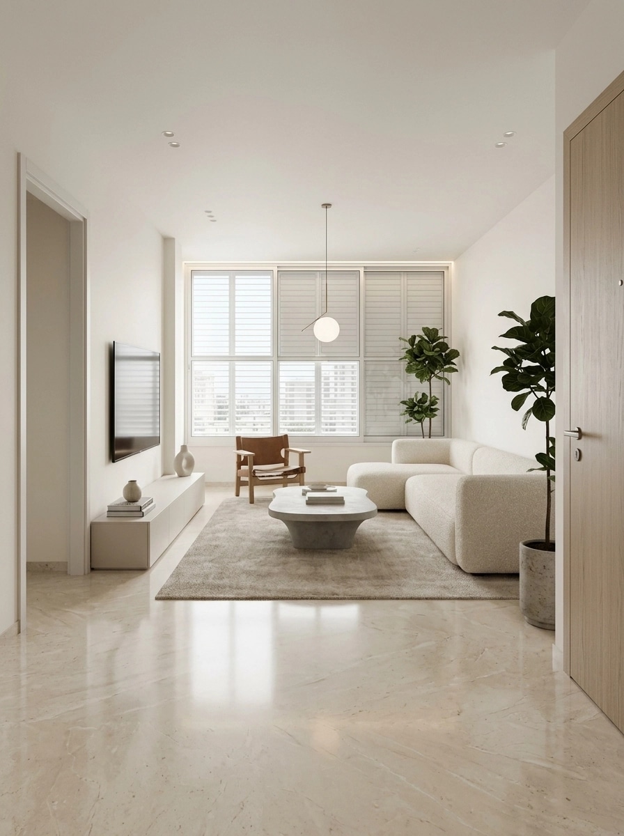 Interior design in Minimalism style — Living Room by GenRoom AI
